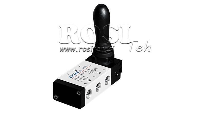 PNEVMATSKI ROČNI VENTIL 5/3 3/8 PRT-1053-CRR ROČNO VRAČANJE