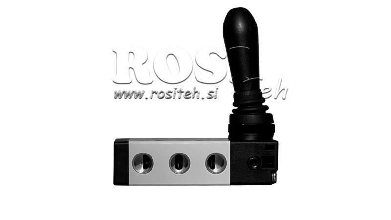 PNEVMATSKI ROČNI VENTIL 5/3 3/8 PRT-1053-CRR ROČNO VRAČANJE